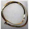 Image 1 : 4)  GOLD TONE FLAT HERRING BONE