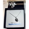 Image 1 : 1)  STERLING SILVER & DIAMOND LEAF