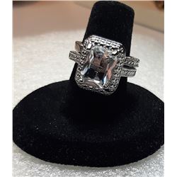 12)  2 PCE WHITE ZIRCON WEDDING SET