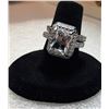 Image 1 : 12)  2 PCE WHITE ZIRCON WEDDING SET