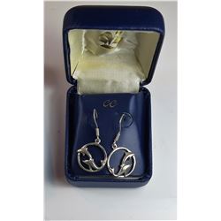 2)  STERLING SILVER DOLPHIN DROP