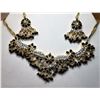 Image 1 : 16)  GOLD TONE WITH CLEAR & BLACK CRYSTAL
