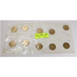 10 SEALED 1867-1967 CENTENNIAL MEDALLIONS.