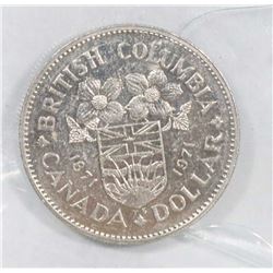 1971 CANADIAN B.C CENTENIAL $1 COIN