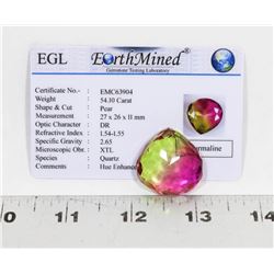#4-TOURMALINE GEMSTONE PEAR SHAPE 54.10CT