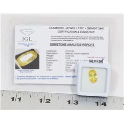 #7-NATURAL YELLOW SAPPHIRE GEMSTONE 5.30CT