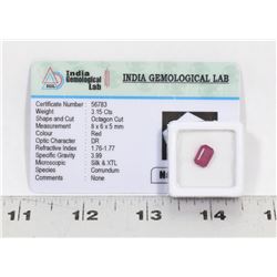 #13-NATURAL RED RUBY GEMSTONE 3.15CT