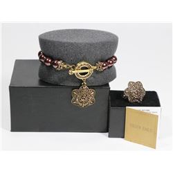 HEIDI DAUS SWAROVSKI, AMETHYST CRYSTAL AND PEARL