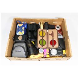 BOX WITH CAMERAS, BINOCULARS AND JAPANESE