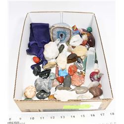 BOX OF RARE COLLECTIBLE ROCKS INCL. GEOD,