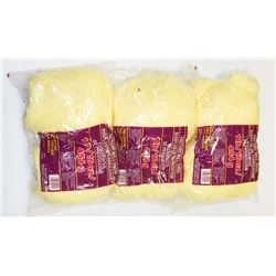 LOT OF 3 YELLOW  1 LB BAGS 100% ACRYLIC YARN