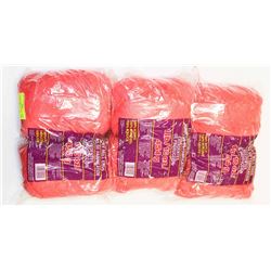 LOT OF 3 CORAL 1 LB BAGS 100% ACRYLIC YARN
