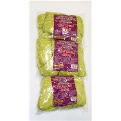 LOT OF 3 MOSS GREEN  1 LB BAGS 100% ACRYLIC YARN