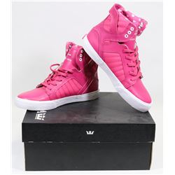 NEW SUPRA KIDS SKYTOP SIZE 2 HOT PINK & WHITE
