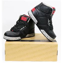 NEW SIZE 1 OSIRIS BLACK HIGH TOPS SHOES.