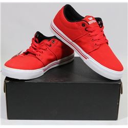 NEW SUPRA STACKS VULE II SIZE 2 RED-WHITE SHOES.