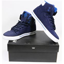 NEW SUPRA KIDS VAIDER SIZE 3 NAVY/WHITE HIGH TOP