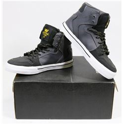 NEW SUPRA KIDS VAIDER SIZE 1 GREY/BLK/WHITE HIGH