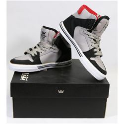 NEW KIDS SUPRA VAIDERZ SIZE 1 HIGH TOP GREY/WHITE/