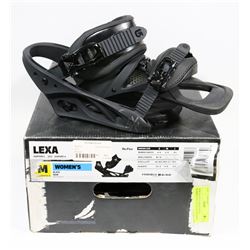 NEW BLACK LEXA BURTON WOMENS SIZE M BLACK BINDINGS