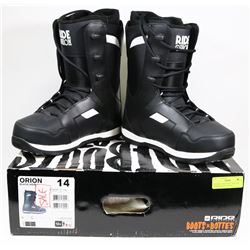 NEW RIDE ORION SIZE 14 BLACK SNOWBOARDING BOOTS.