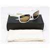 ISEYEWEAR SUNGLASSES, WHITE FRAME, BROWN GOLD