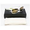 ISEYEWEAR SUNGLASSES, WHITE FRAME, BROWN GOLD