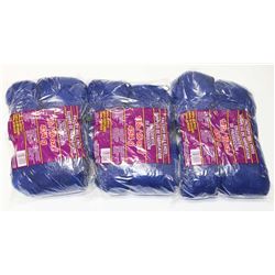 LOT OF 3 DARK BLUE 1 LB BAGS OF 100% ACRYLIC YARN
