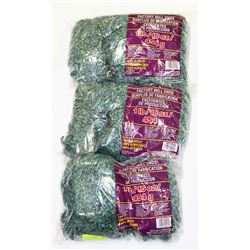LOT OF 3 GREEN BLUE MIX  1 LB BAGS OF 100% ACRYLIC