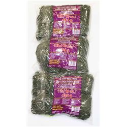LOT OF 3 GREEN  WITH RUST & WHITE  1 LB BAGS OF