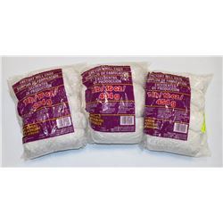 LOT OF 3 WHITE & SHINY 1 LB BAGS 100% ACRYLIC YARN