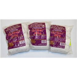 LOT OF 3 WHITE & SHINY 1 LB BAGS 100% ACRYLIC YARN