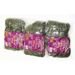 LOT OF 3 DARK GREEN 1 LB BAGS OF 100% ACRYLIC