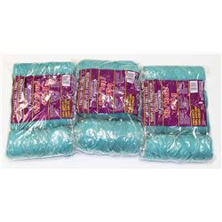 LOT OF 3 TEAL 1 LB BAGS OF 100% ACRYLIC YARN