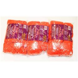 LOT OF 3 ORANGE 1 LB BAGS OF 100% ACRYLIC YARN