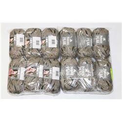 LOT OF 12 PATONS PEAK RAVEN 90G BALL