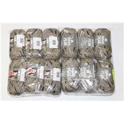 LOT OF 12 PATONS PEAK RAVEN 90G BALL