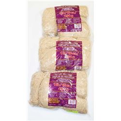 LOT OF 3 TAN  1 LB BAGS OF 100% ACRYLIC YARN.