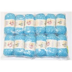 LOT OF 12 BERNAT BABY BLANKET BLUE 100G BALL