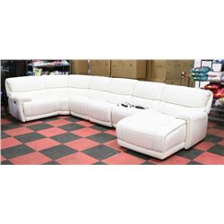 NEW OFF WHITE GENUINE LEATHER SECTIONAL