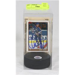 CHRIS JOSEPH AUTOGRAPHED CARD WITH PUCK