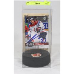 SEAN MONAHAN AUTOGRAPHED CARD WITH PUCK