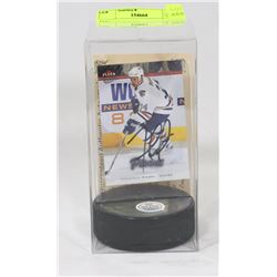 FERNANDO PISANI  AUTOGRAPHED CARD WITH PUCK