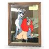 VINTAGE DISNEY LADY AND THE TRAMP FRAMED GLASS