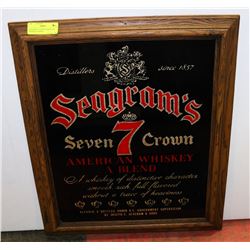 SEAGRAM'S 7 CROWN AMERICAN WHISKEY FRAMED