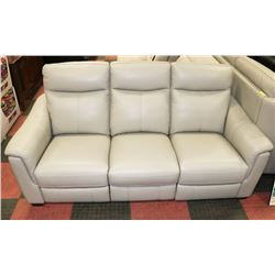 GREY LEATHER ELECTRIC RECLINING 78" SOFA