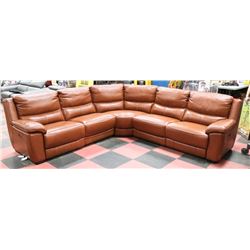 NEW BROWN GENUINE LEATHER ELECTRIC RECLINING