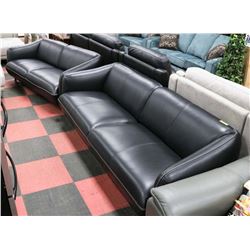 NEW BLACK GENUINE LEATHER 92" SOFA & 81" LOVESEAT