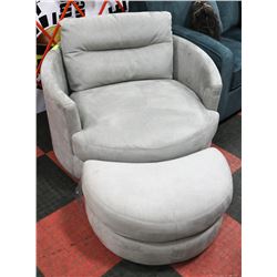 GREY FABRIC SWIVEL CHAIR