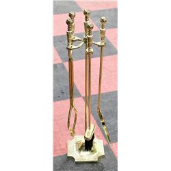 BRASS LOOK FIREPLACE SET
